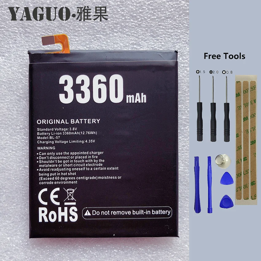 100% New Bl-57 Battery For Doogee Shoot 2 Shoot2 Replacement 3360mAh Smart Phone Parts Bateria Batterie Baterij + Free Tools
100% New Bl-57 Battery For Doogee Shoot 2 Shoot2 Replacement 3360mAh Smart Phone Parts Bateria Batterie Baterij + Free Tools