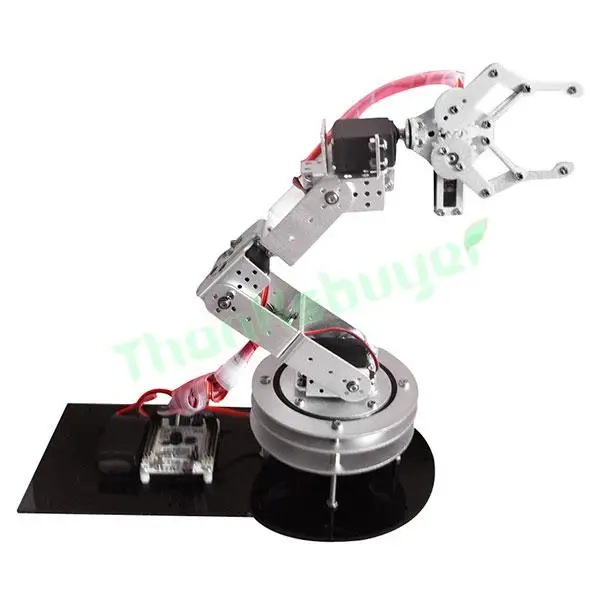 Aluminium 6 DOF Robotic Robot Arm Clamp Claw Mount Kit with 6PCS MG996R Servo & Servo Horn -Silver
Aluminium 6 DOF Robotic Robot Arm Clamp Claw Mount Kit with 6PCS MG996R Servo & Servo Horn -Silver