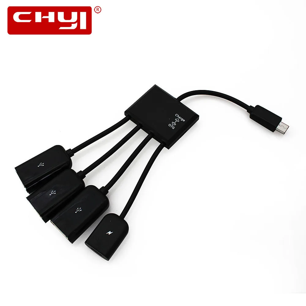 CHYI 4 порта USB 2 0 концентратор Micro OTG зарядный кабель сплиттер разъем адаптер Мульти