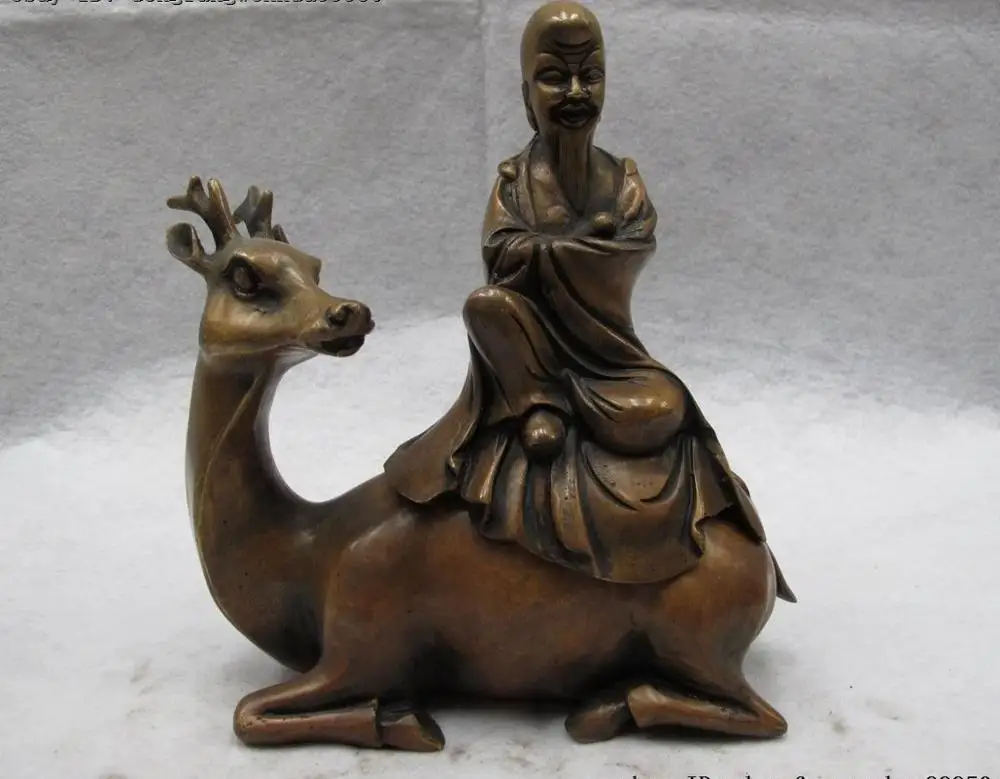 Chinese Classical Pure Copper Bronze fable Immortal God Sit spotted deer Statue
Chinese Classical Pure Copper Bronze fable Immortal God Sit spotted deer Statue