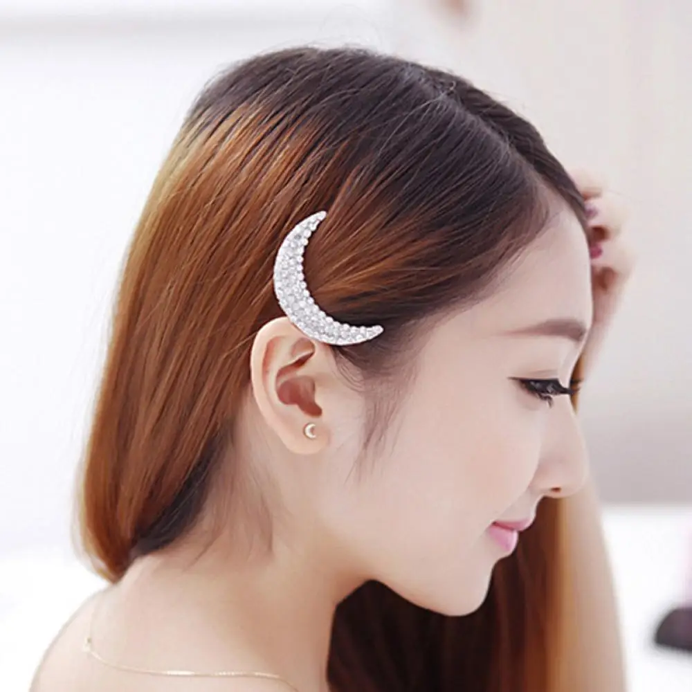 Crystal Moon Rhinestone Hair Clips Bang Clip Headdress Hairpin Clamps Hairdressing Pins Hair Accessories
Crystal Moon Rhinestone Hair Clips Bang Clip Headdress Hairpin Clamps Hairdressing Pins Hair Accessories