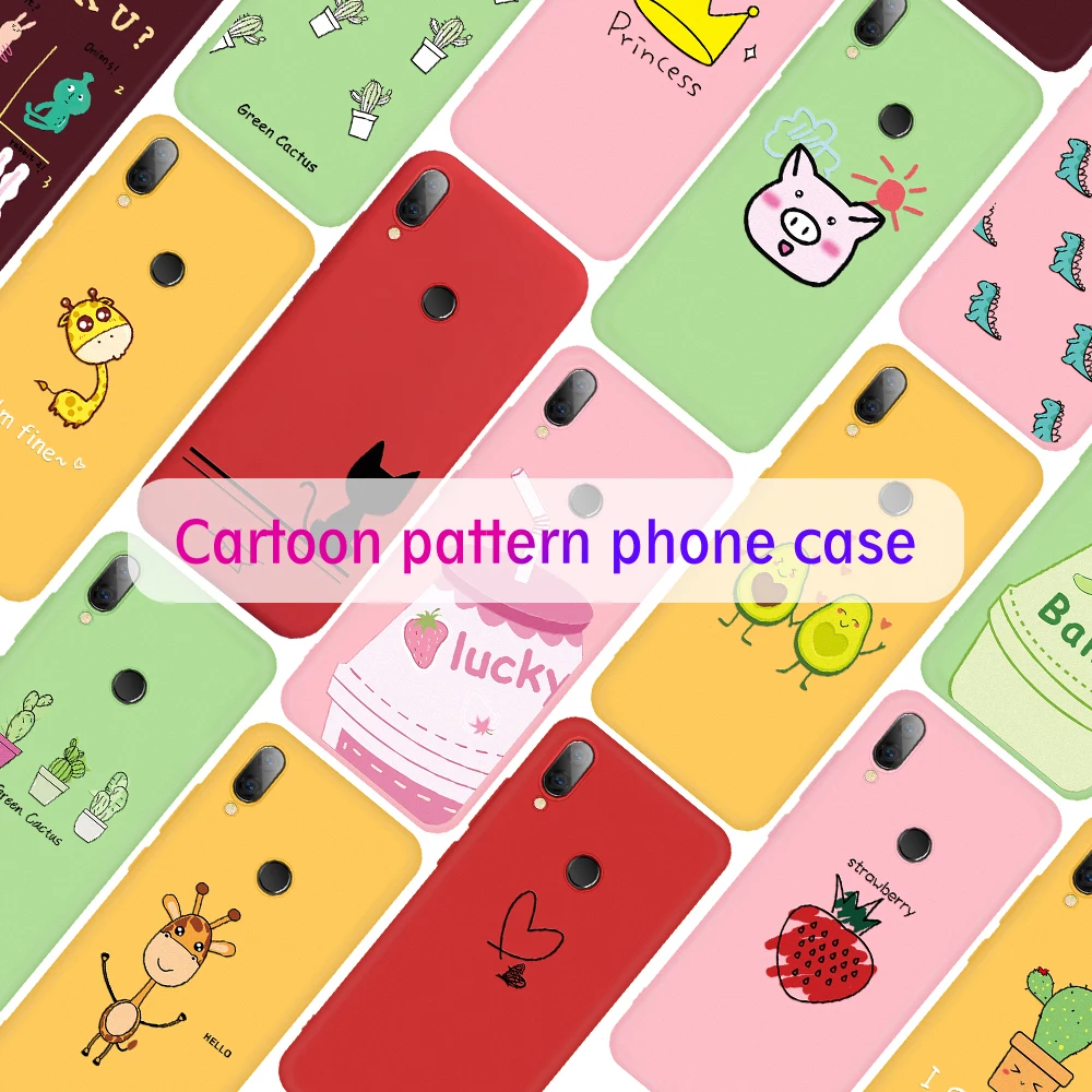 Matte Soft TPU Case For Xiaomi Redmi Note 7 Pro Lovely Cartoon Pattern Painting Cover On 7A Candy Color Phone Bag |
