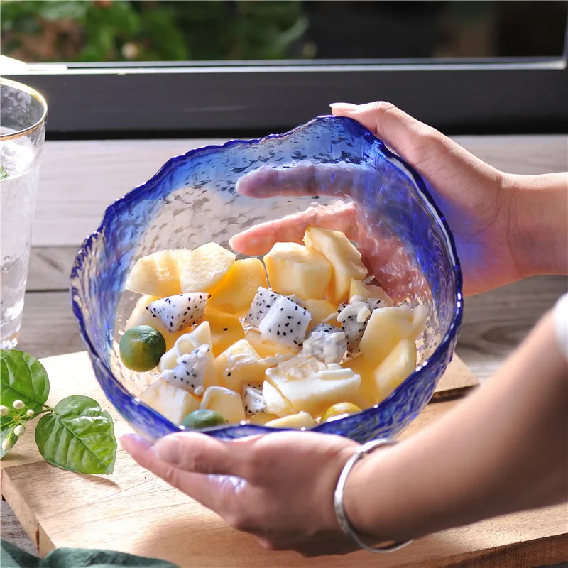 Пищевая посуда ледяная прозрачная стеклянная миска lrnormal домашняя Салатница