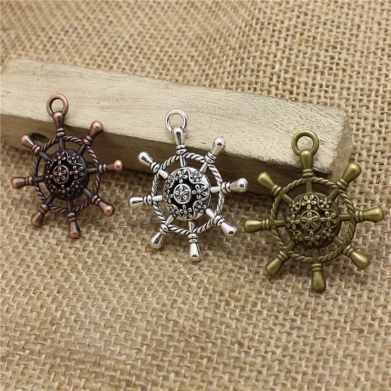 15pcs/lot 35*39mm Three color Metal Alloy Hollow out Big Nautical Rudder Charms Jewelry Pendant Findings T0469
15pcs/lot 35*39mm Three color Metal Alloy Hollow out Big Nautical Rudder Charms Jewelry Pendant Findings T0469