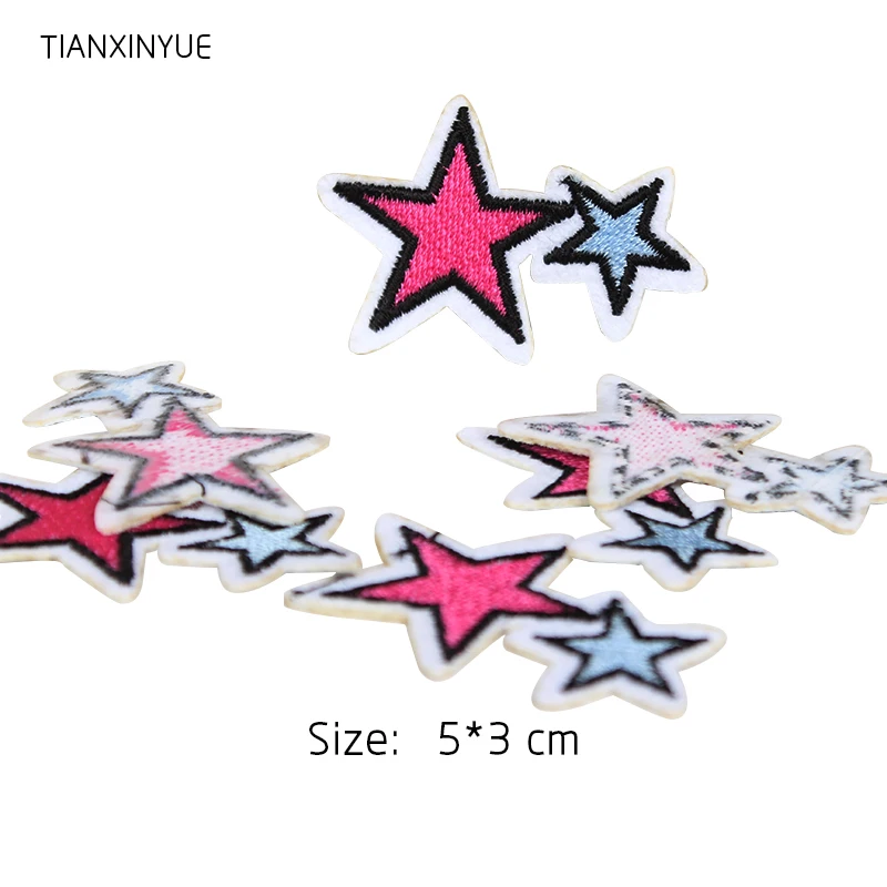 TIANXINYUE 10 pcs binary star Patches Iron On DIY Embroidered Appliques Sew On Stickers For Clothing fabric Bags
TIANXINYUE 10 pcs binary star Patches Iron On DIY Embroidered Appliques Sew On Stickers For Clothing fabric Bags