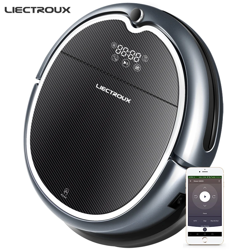 LIECTROUX Робот пылесос Q8000 Wi Fi APP управления 2D навигация картография визуальная