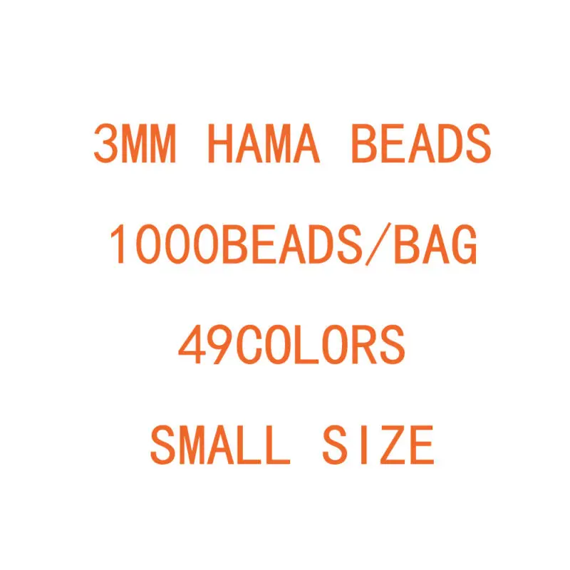 EVA 50,000 Beads/Set 49 Colors 3mm Mini Hama/Perler/Fuse Beads 1000Bead/Bag/Color Educational Toys For kinds Hand-Made Activity
EVA 50,000 Beads/Set 49 Colors 3mm Mini Hama/Perler/Fuse Beads 1000Bead/Bag/Color Educational Toys For kinds Hand-Made Activity