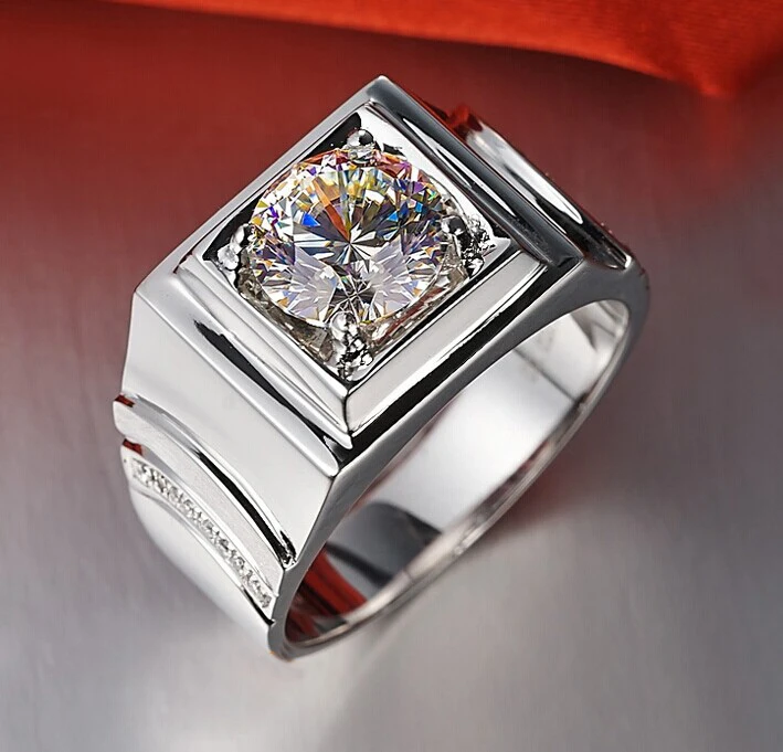 Classic Solid 14K White Gold Men Ring 1CT Moissanite Engagement Wedding Rings Day Gift D Color Test Positive
Classic Solid 14K White Gold Men Ring 1CT Moissanite Engagement Wedding Rings Day Gift D Color Test Positive
