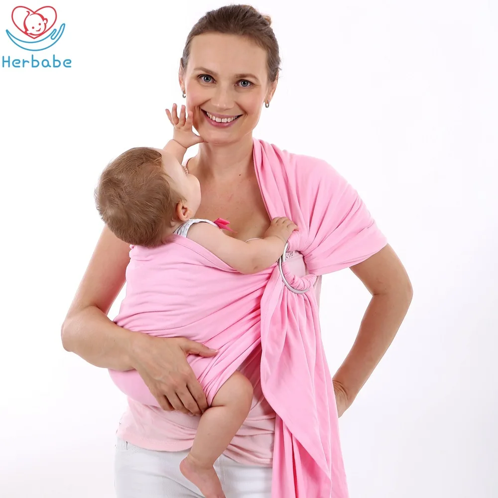 Herbabe Baby Sling Carrier for Newborn Infant Cotton Front Facing Ring Wrap Adjustable Kids Carriers Nursing Cover | Мать и ребенок