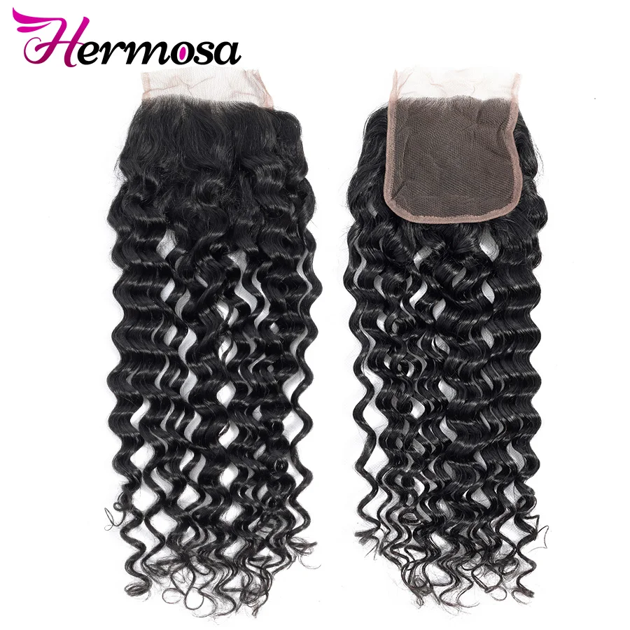 Волосы Hermosa 4x4 волнистые швейцарские кружевные 100% натуральные волосы бесплатная