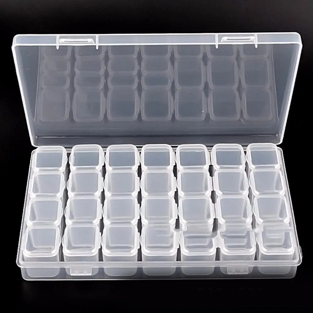 28 Grid Compartment Transparent Medicine Box Jewellery Packing Plastic Removable Box Nail Art Tool Storage Case
28 Grid Compartment Transparent Medicine Box Jewellery Packing Plastic Removable Box Nail Art Tool Storage Case
