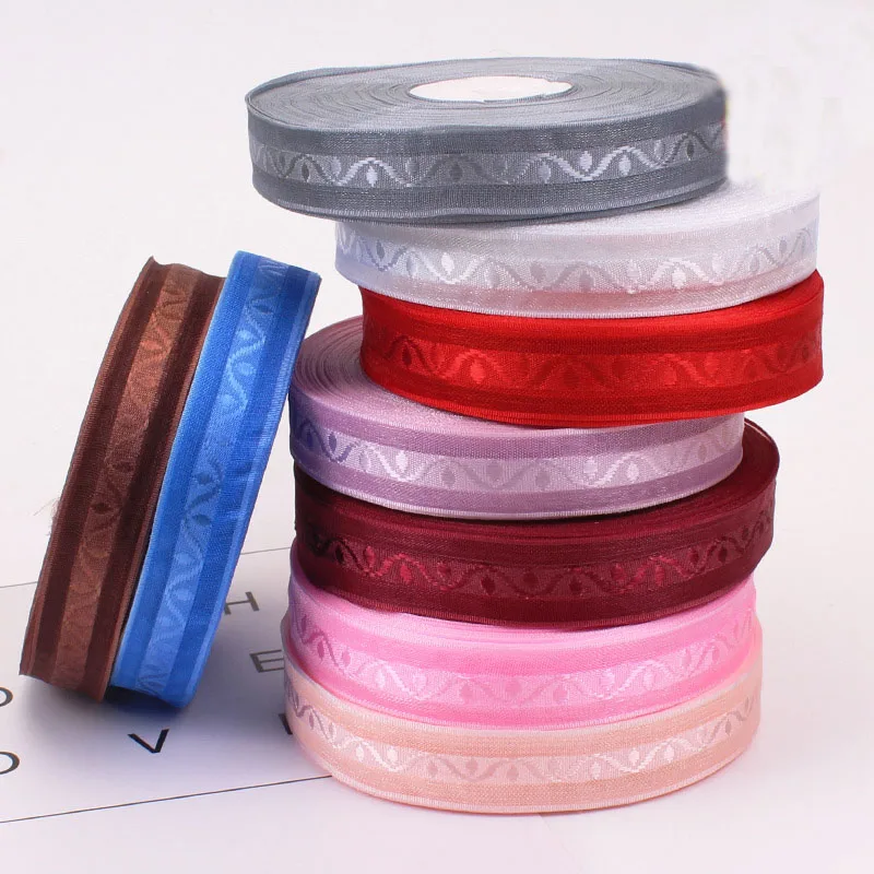 1 roll (50yards) 3/4" 19mm Colors Jacquard Organza Ribbons for Wedding Party Decoration Christmas DIY Gifts
1 roll (50yards) 3/4" 19mm Colors Jacquard Organza Ribbons for Wedding Party Decoration Christmas DIY Gifts