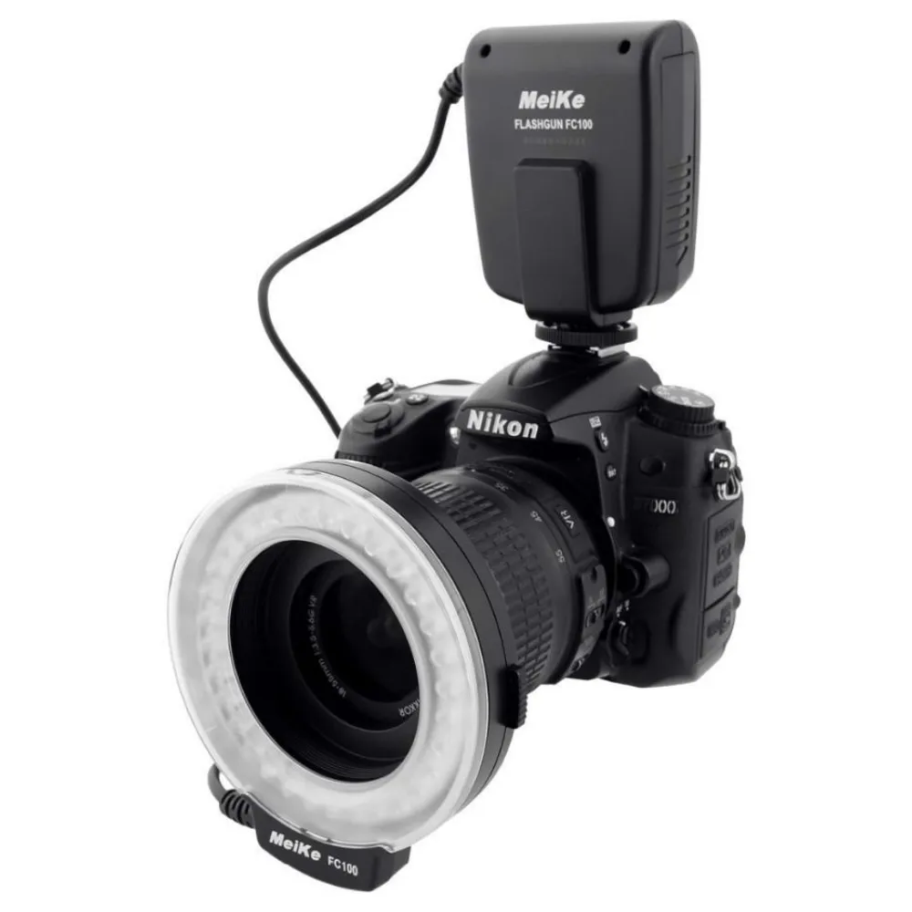 

Meike FC-100 FC100 Manual LED Macro Ring Flash Light 7 Adapter for Canon Nikon Olympus Pentax Digital DSLR Camera Flash Ring