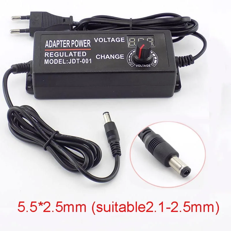 Adjustable Power Adapter AC 100-220V to DC 3-12V5A CCTV Camera Power Supply for Led Strip Light Display Screen Charger 5.5*2.5mm
Adjustable Power Adapter AC 100-220V to DC 3-12V5A CCTV Camera Power Supply for Led Strip Light Display Screen Charger 5.5*2.5mm