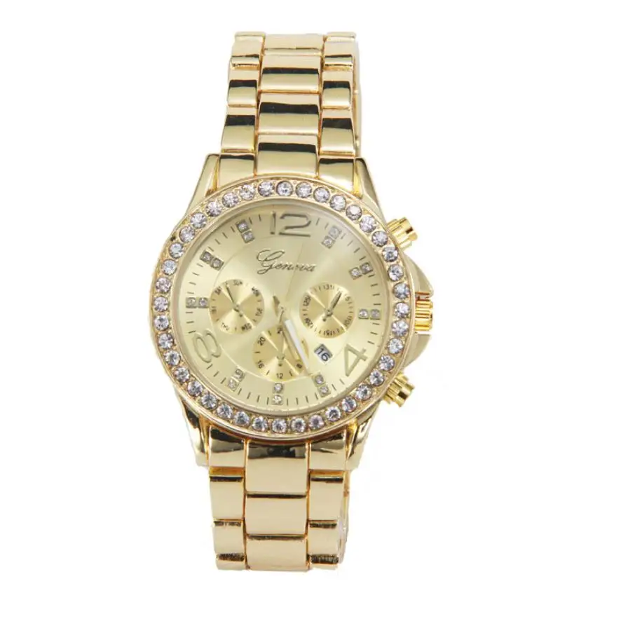 Fashion Women's Alloy Dial Stainless Steel Strap Analog Watch Quartz Movement Diamond Watch Geneva Crystal Lady's Watch #W
Fashion Women's Alloy Dial Stainless Steel Strap Analog Watch Quartz Movement Diamond Watch Geneva Crystal Lady's Watch #W