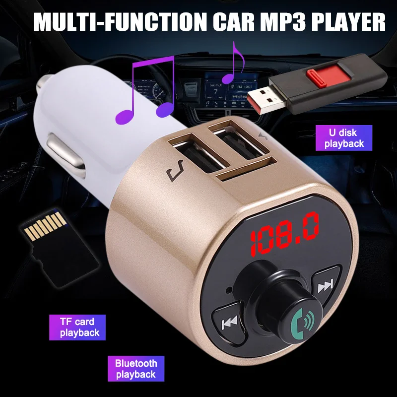 FM-передатчик, Bluetooth, автомобильный комплект громкой связи, многофункциональный MP3-плеер с двойным USB-зарядным устройством, M8617
FM-передатчик, Bluetooth, автомобильный комплект громкой связи, многофункциональный MP3-плеер с двойным USB-зарядным устройством, M8617