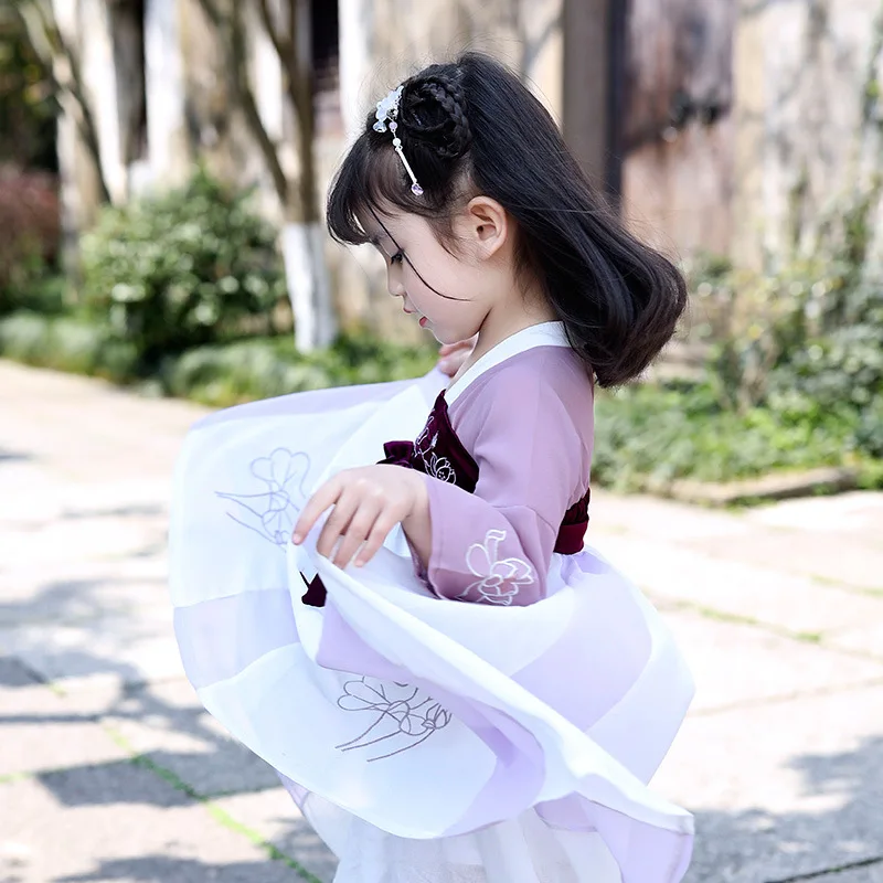 Танцевальный Костюм ханфу для девочек традиционный старинный китайский