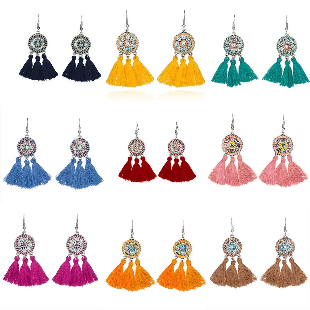 Trendy Alloy Bohemian Ethnic Style Tassel Earrings Dangle Statement Earrings Long Pendant Earrings for Women Ear Pendant
Trendy Alloy Bohemian Ethnic Style Tassel Earrings Dangle Statement Earrings Long Pendant Earrings for Women Ear Pendant