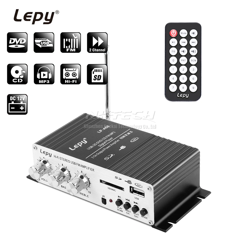 Цифровой автомобильный усилитель мощности Lepy мини Hi Fi стерео звука для дома 2