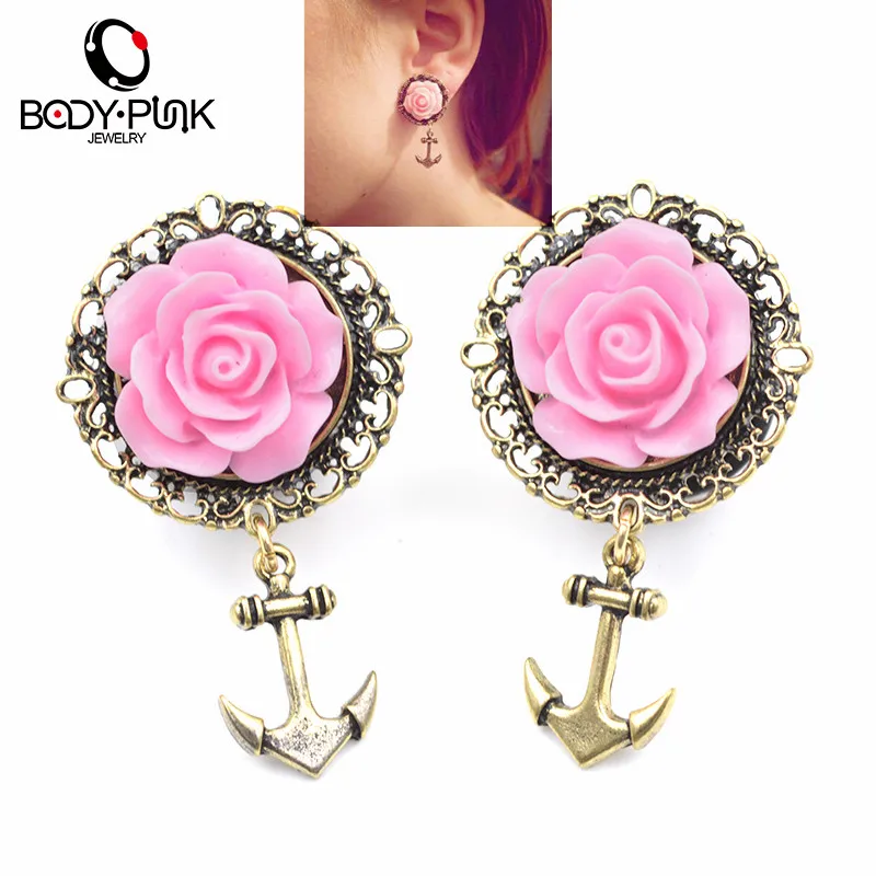 BODY PUNK 2Pcs 3D Pink Rose Gold Anchor Ear Tunnel Earring Stainless Steel Ear Plugs Gauge Body Jewelry Pierceing 6-16mm PLG 002
BODY PUNK 2Pcs 3D Pink Rose Gold Anchor Ear Tunnel Earring Stainless Steel Ear Plugs Gauge Body Jewelry Pierceing 6-16mm PLG 002