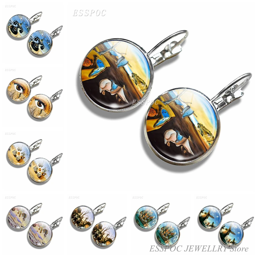 Salvador Dali Painting Earrings Simple Style Glass Dome Jewelry The Persistence of Memory Ear Stud Earring Daughter Girl Gifts
Salvador Dali Painting Earrings Simple Style Glass Dome Jewelry The Persistence of Memory Ear Stud Earring Daughter Girl Gifts