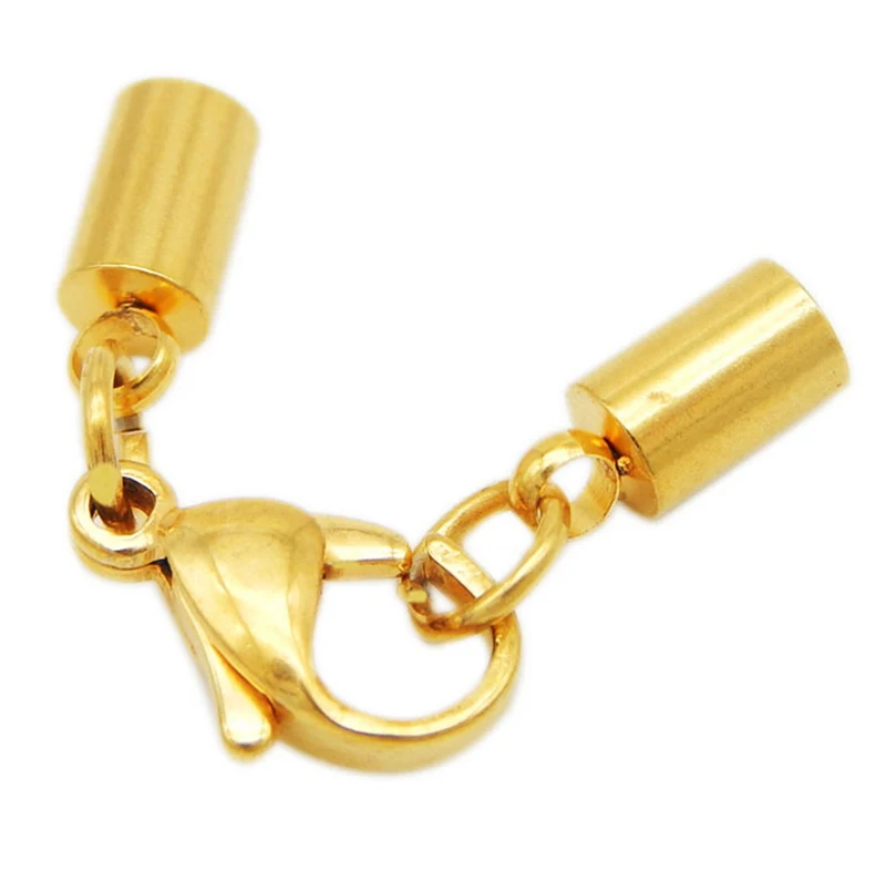 5 set/lot Stainless Steel Gold Tone Round Leather Cord End Caps With Lobster Clasps for DIY Bracelets Jewelry Connectors F3897
5 set/lot Stainless Steel Gold Tone Round Leather Cord End Caps With Lobster Clasps for DIY Bracelets Jewelry Connectors F3897