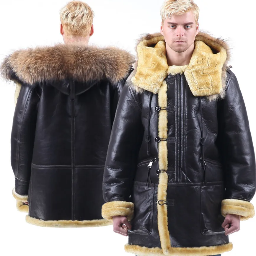 B3 shearling Bomber Fur military pilot World II Flying aviation air Leather jacket Environmental protection of leather Men's B7
B3 shearling Bomber Fur military pilot World II Flying aviation air Leather jacket Environmental protection of leather Men's B7
