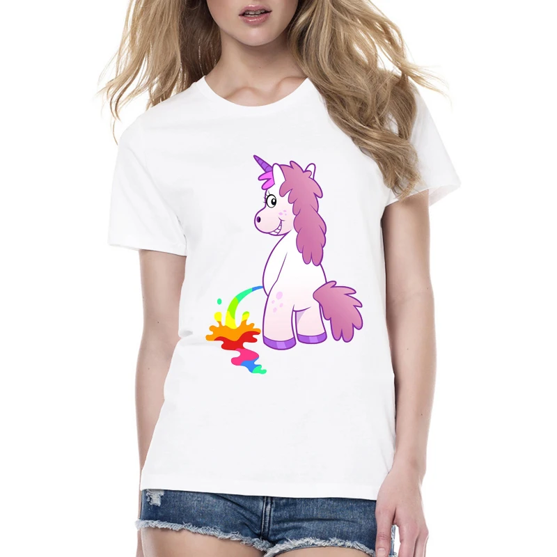 Новинка забавная летняя футболка с рисунком радуги в стиле Харадзюку женские