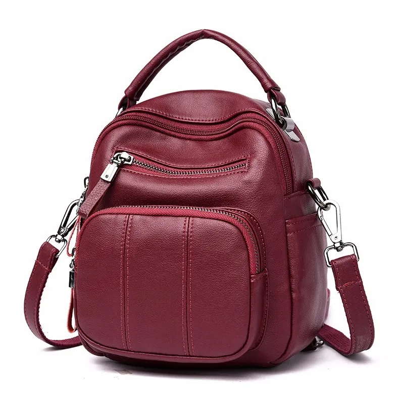 Многофункциональные рюкзаки для девочек женский кожаный ранец дорожная сумка на