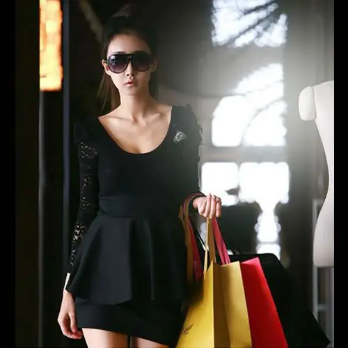 Sexy Black Lace Mini Clubbing Cocktail Party Dress SEXY tunic scoop neck dress Y-QZ006
Sexy Black Lace Mini Clubbing Cocktail Party Dress SEXY tunic scoop neck dress Y-QZ006
