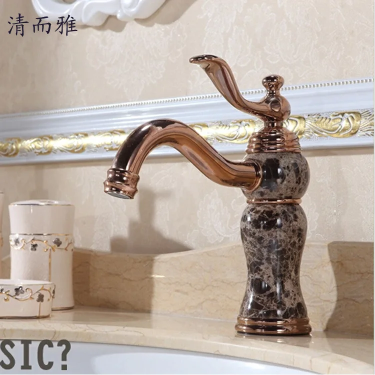 All copper faucet hot and cold single-hole European retro ceramic pots bathroom vanities natural jade classic golden faucets
All copper faucet hot and cold single-hole European retro ceramic pots bathroom vanities natural jade classic golden faucets