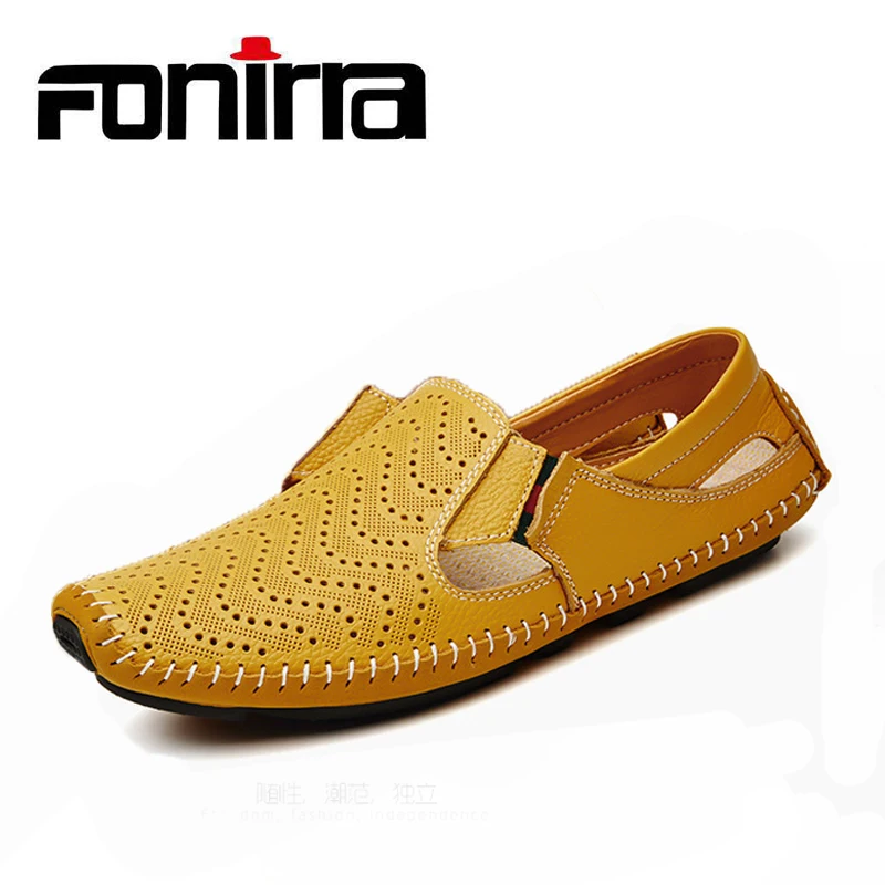 FONIRRA/Лидер продаж Летняя обувь Мужская модная из натуральной кожи без шнуровки