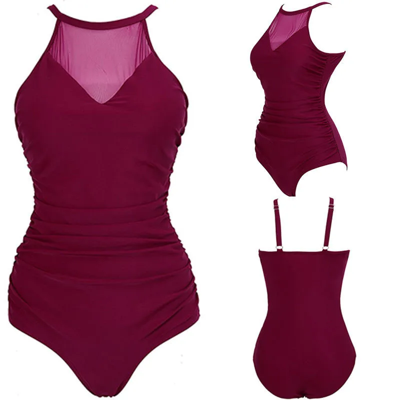 Plus Size Women's One-Piece Swimsuit New 2018 Sexy High Neck Swimwear Hot Lady Padded Bathing Suit Monokini Big Size Pure Bikini
Plus Size Women's One-Piece Swimsuit New 2018 Sexy High Neck Swimwear Hot Lady Padded Bathing Suit Monokini Big Size Pure Bikini