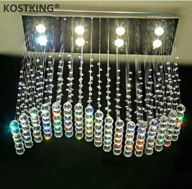 Лучшая цена прямоугольные люстры для современного ресторана K9 хрустальная лампа