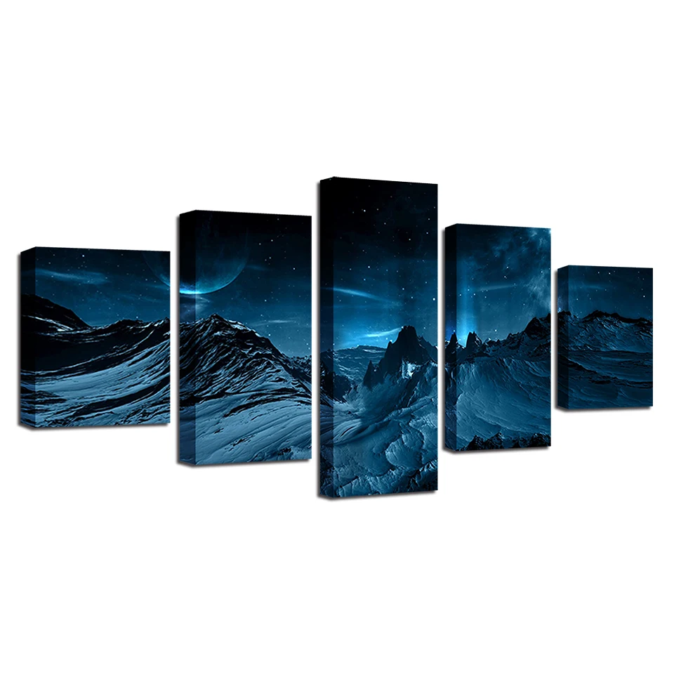 Wall Picture home decor Canvas painting Wall art print 5 panels Starry sky Moon Mountain painting Pictures print
Wall Picture home decor Canvas painting Wall art print 5 panels Starry sky Moon Mountain painting Pictures print