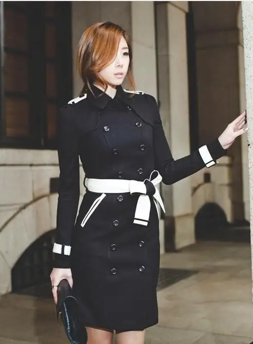 Spring 2020 new casaco feminino black white slim double-breasted trench coats for women female long trench coat autumn fashion
Spring 2020 new casaco feminino black white slim double-breasted trench coats for women female long trench coat autumn fashion
