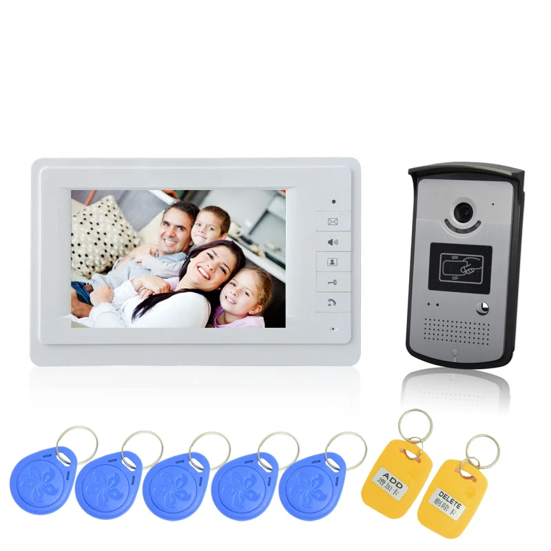 Hot sale 1 to 1 7 inch screen RFID Card Door Unlock Video door phone Intercom system For visitor talk back access control system
Hot sale 1 to 1 7 inch screen RFID Card Door Unlock Video door phone Intercom system For visitor talk back access control system