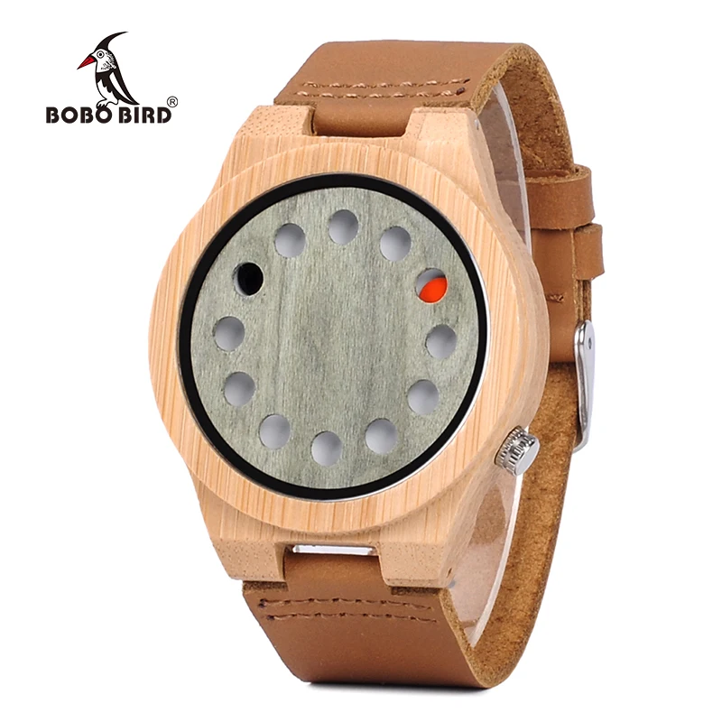 BOBO BIRD Bamboo Face Wood Watch Men Clock Quartz Genuine Leather Wristwatch relogio masculino J-A03
BOBO BIRD Bamboo Face Wood Watch Men Clock Quartz Genuine Leather Wristwatch relogio masculino J-A03