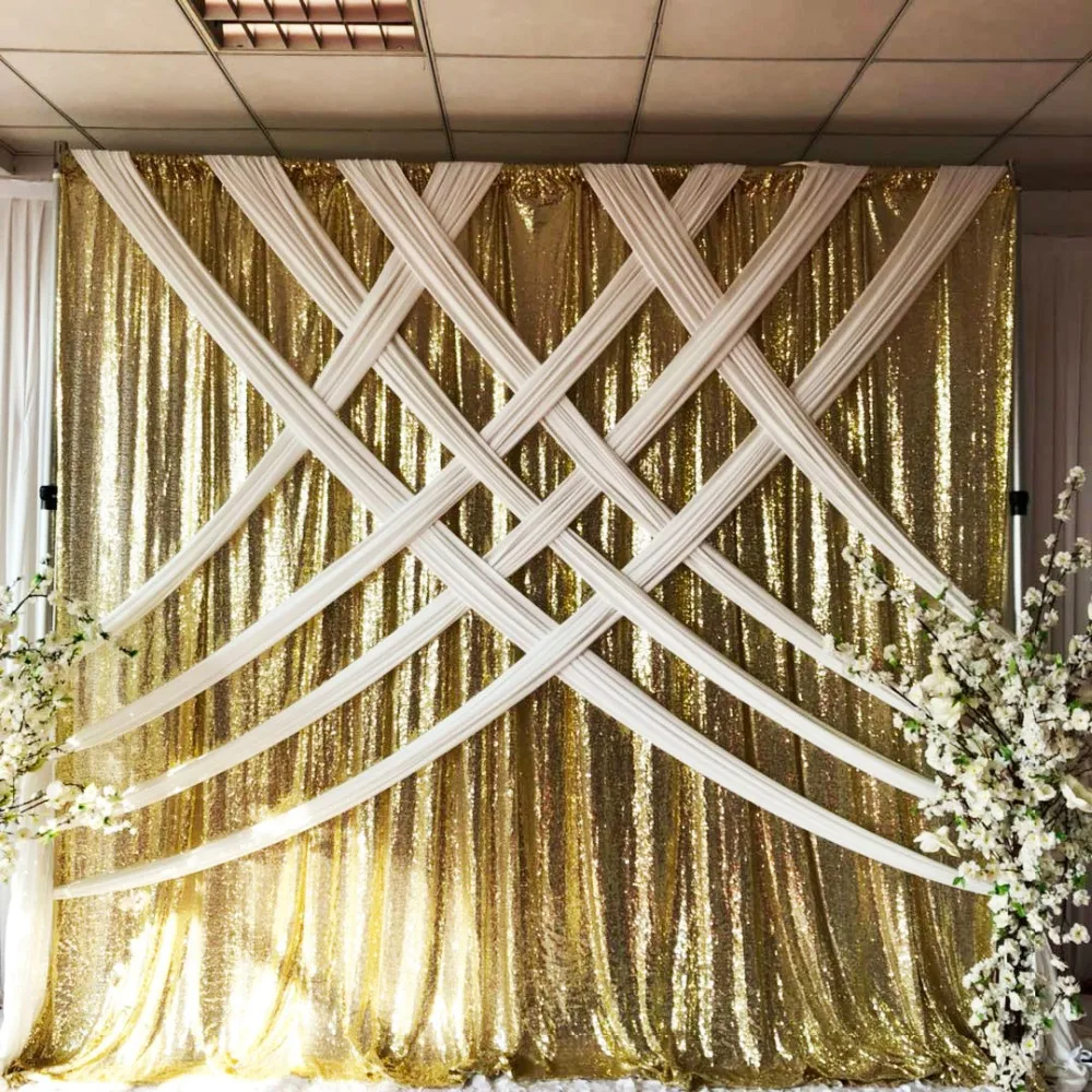 2018 August New Design 3mHx3mW Light Gold Sequin Curtain Off White Lycra Cross Drapes Wedding Event Party Decoration
2018 August New Design 3mHx3mW Light Gold Sequin Curtain Off White Lycra Cross Drapes Wedding Event Party Decoration