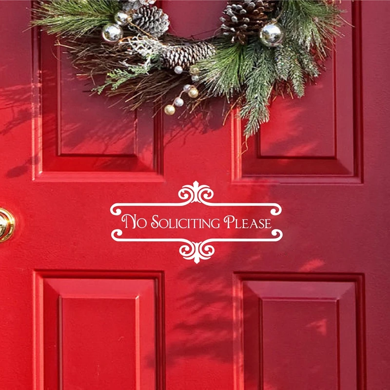 No Soliciting Please Front Door Sign Vinyl Lettering Sticker , Private Residence Entrance Outdoor Warning Sign Decal Sticker
No Soliciting Please Front Door Sign Vinyl Lettering Sticker , Private Residence Entrance Outdoor Warning Sign Decal Sticker