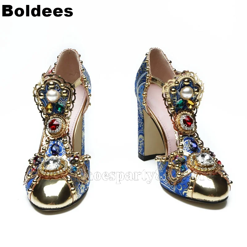 Fashion Royal Court Printed Designer Vintage Pearls Jewel Designer Block High Heel Women Sandals
Fashion Royal Court Printed Designer Vintage Pearls Jewel Designer Block High Heel Women Sandals