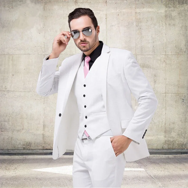 White Mens Suit Formal Men Business Suit Set Men Wedding Suit Groomsmen Tuxedos (jacket+pants+vest)
White Mens Suit Formal Men Business Suit Set Men Wedding Suit Groomsmen Tuxedos (jacket+pants+vest)