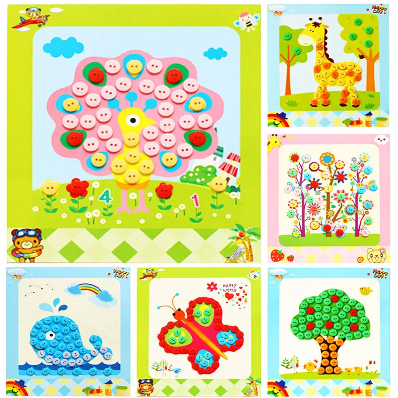 5Pcs Kids Arts Crafts DIY Button Painting Toys Stickers Handmade Kits Children Early Educational Toy
5Pcs Kids Arts Crafts DIY Button Painting Toys Stickers Handmade Kits Children Early Educational Toy