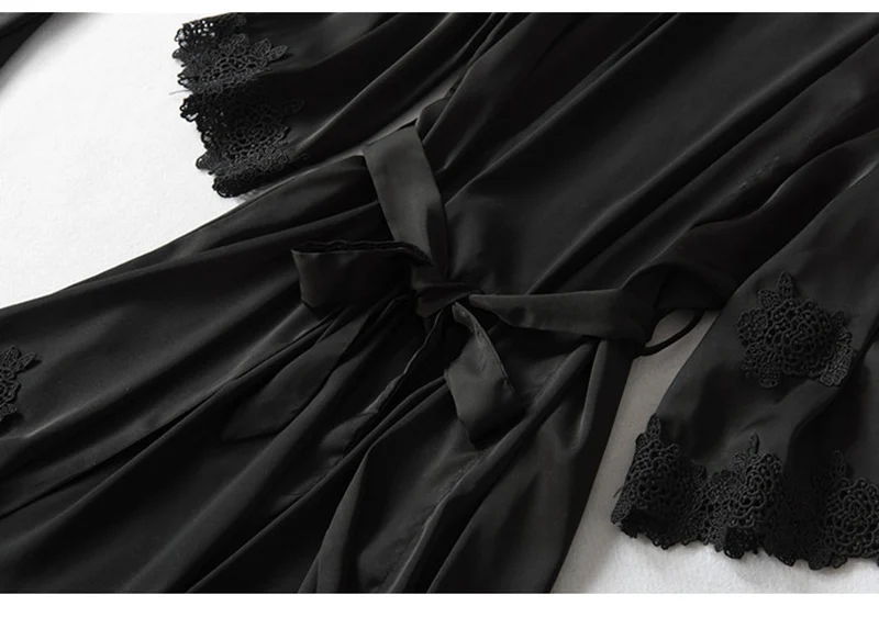 Комплект одежды для сна Женский атласная пижама с вышивкой шелковое платье