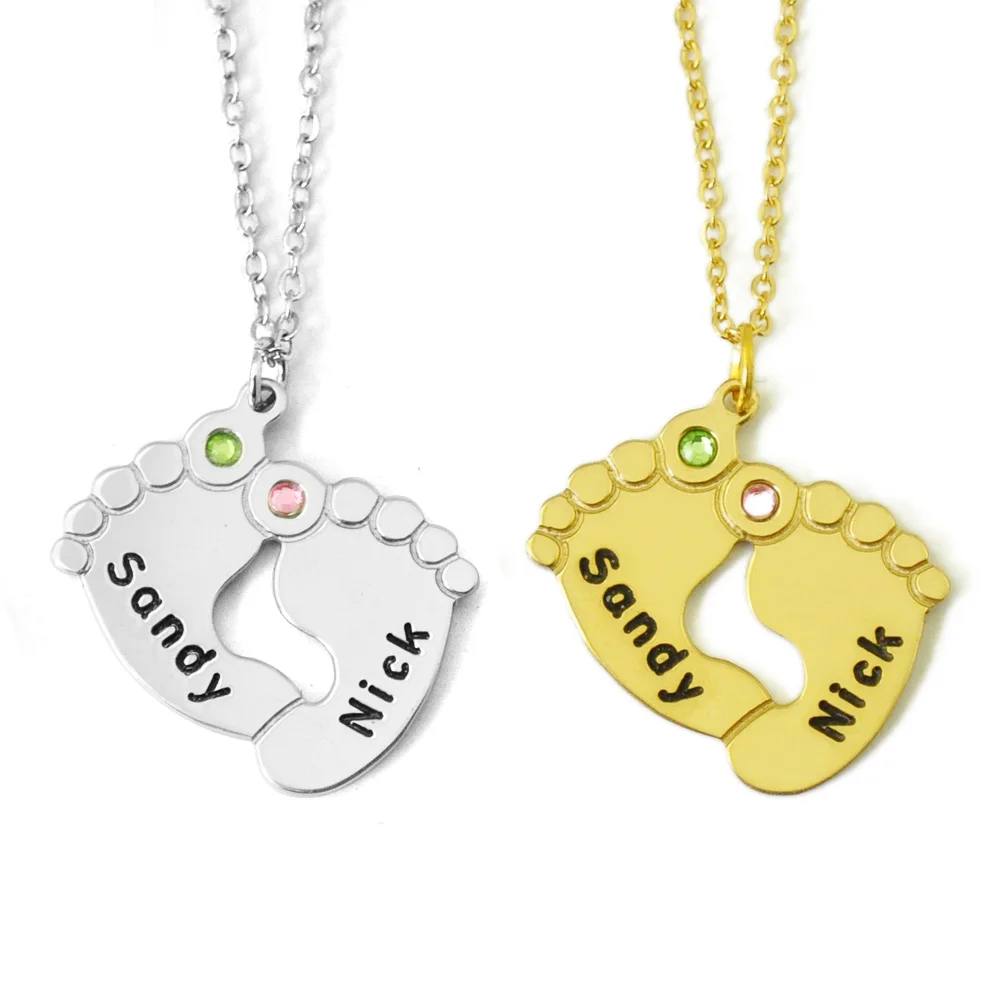 Personalized Name & Birthstones Necklace,Baby Foot Pendant Necklace for Mommy,Custom Necklace,Gift for Mother's Day,Gift for Her
Personalized Name & Birthstones Necklace,Baby Foot Pendant Necklace for Mommy,Custom Necklace,Gift for Mother's Day,Gift for Her