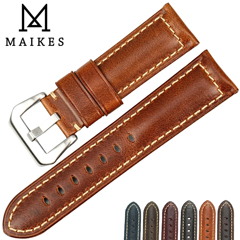 MAIKES High Quality Watchband Brown Vintage Oil Wax Leather Strap Watch Band 20mm 22mm 24mm 26mm Watch Accessories For Panerai
MAIKES High Quality Watchband Brown Vintage Oil Wax Leather Strap Watch Band 20mm 22mm 24mm 26mm Watch Accessories For Panerai