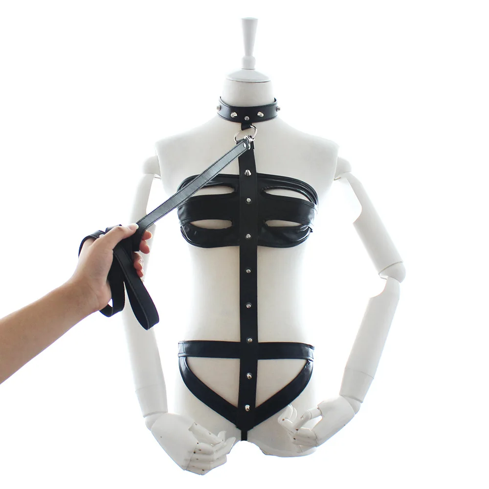 Faux Leather Sexy Lingerie Women Belts Punk Rock Halter Neck Choker Gothic Harness Body Bondage Cage Bustier Corset With Chain
Faux Leather Sexy Lingerie Women Belts Punk Rock Halter Neck Choker Gothic Harness Body Bondage Cage Bustier Corset With Chain