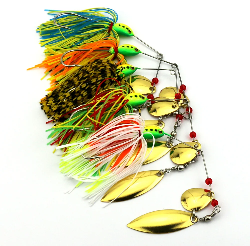 5Pcs Spinner Bait 16.3G Double Reflective Golden Metal Spoon Buzzbait Silicone Skirt Rubber Jig Sequins Fishing Hook
5Pcs Spinner Bait 16.3G Double Reflective Golden Metal Spoon Buzzbait Silicone Skirt Rubber Jig Sequins Fishing Hook