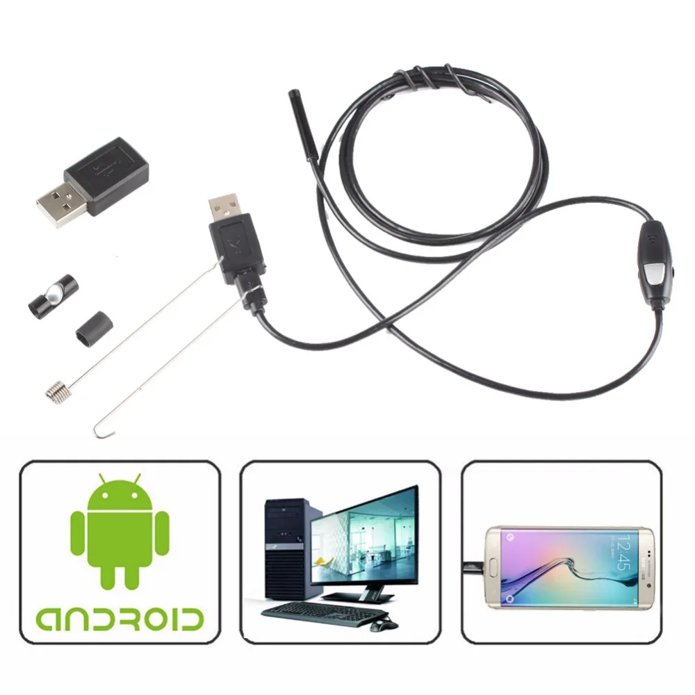 Водонепроницаемый HD 1 м/5 5 мм объектив эндоскопа жесткий кабель мини USB