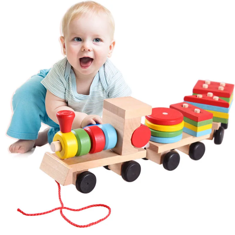 Hot Selling Baby Wooden Toys Trailer Stacking Shape Geometry Train Colorful Congnitive Educational Blocks Gifts For Children
Hot Selling Baby Wooden Toys Trailer Stacking Shape Geometry Train Colorful Congnitive Educational Blocks Gifts For Children